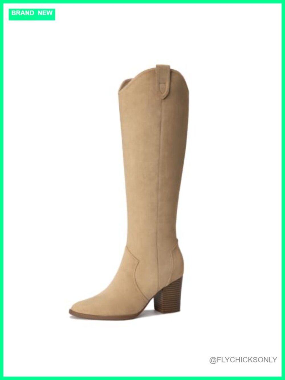 Suede Knee High Boots Pointed Toe Block Heel Side Zipper Fall Tall Boots